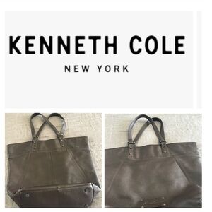 Kenneth Cole New York Brown Genuine Leather Tote Bag